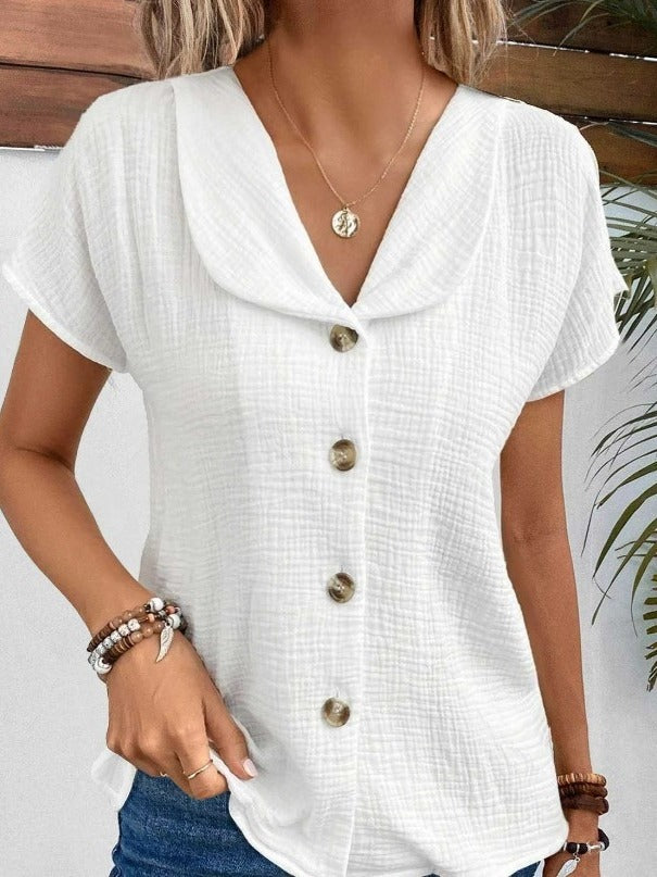 „Ina“ – Kurzarm-Cardigan mit Knopfleiste
