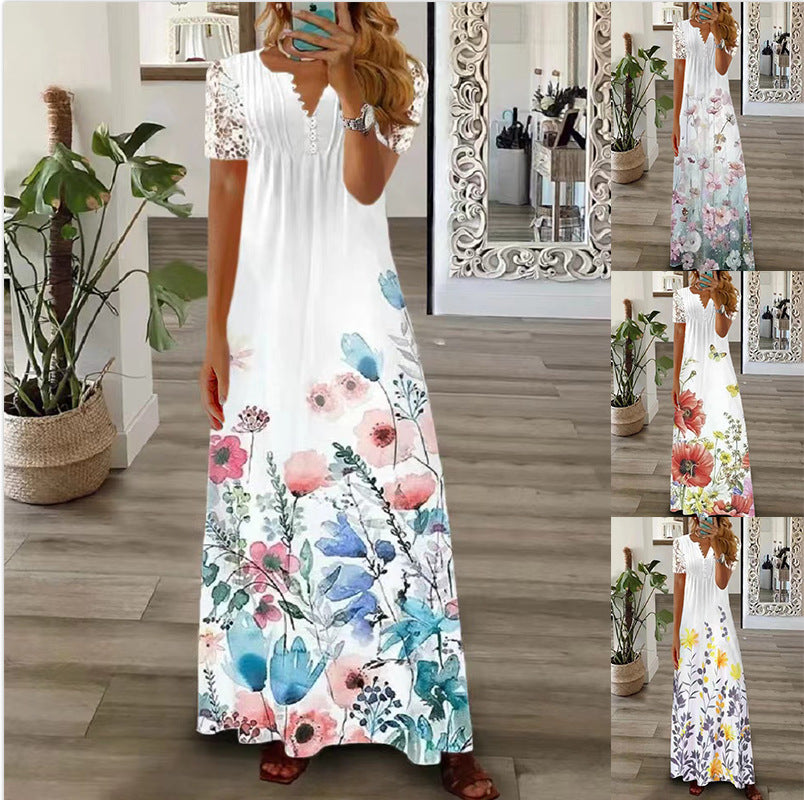 „Sophia“ – Langes Spitzenkleid