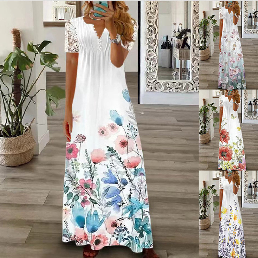 „Sophia“ – Langes Spitzenkleid
