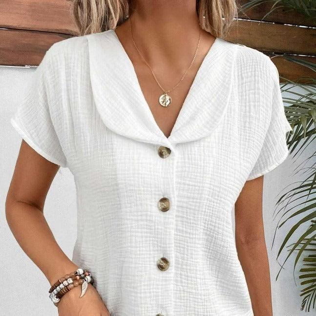 „Ina“ – Kurzarm-Cardigan mit Knopfleiste