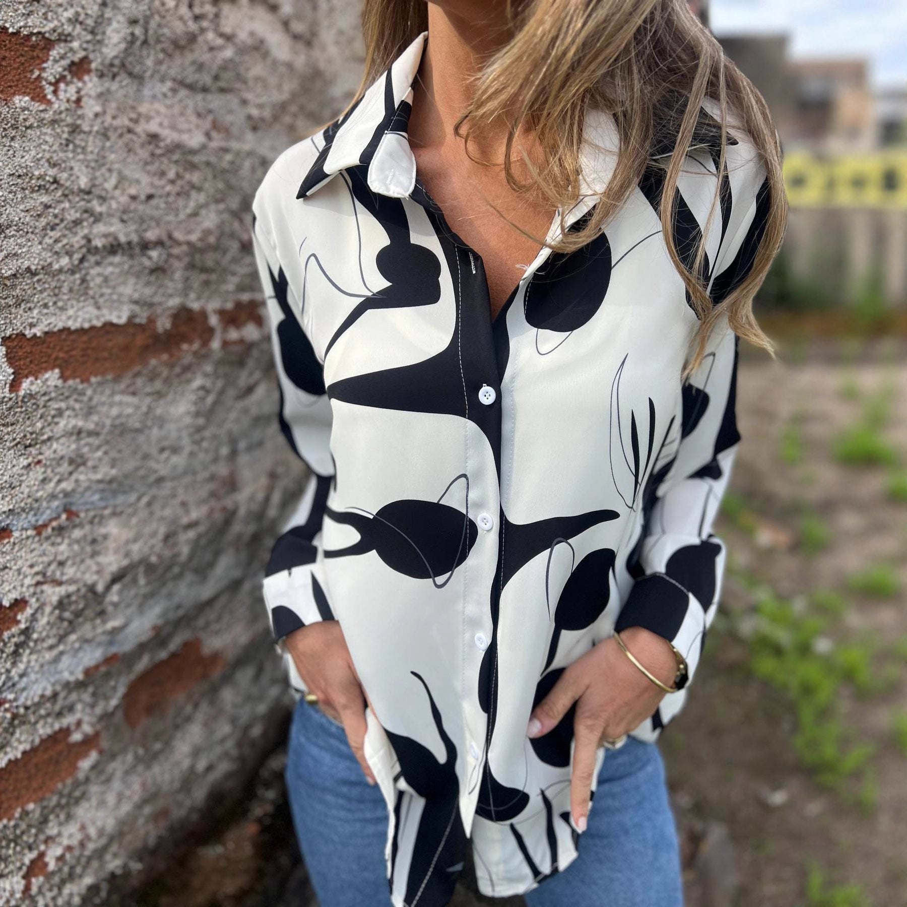 „Alina“ – Bedruckte Casual Bluse