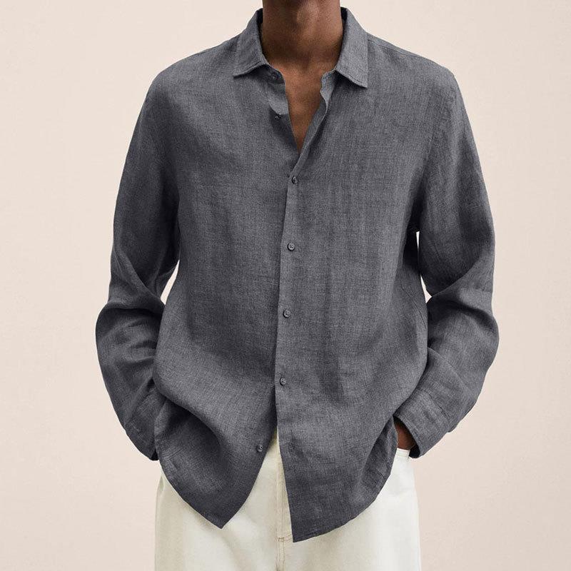 Herren Langarm-Lapel-Shirt