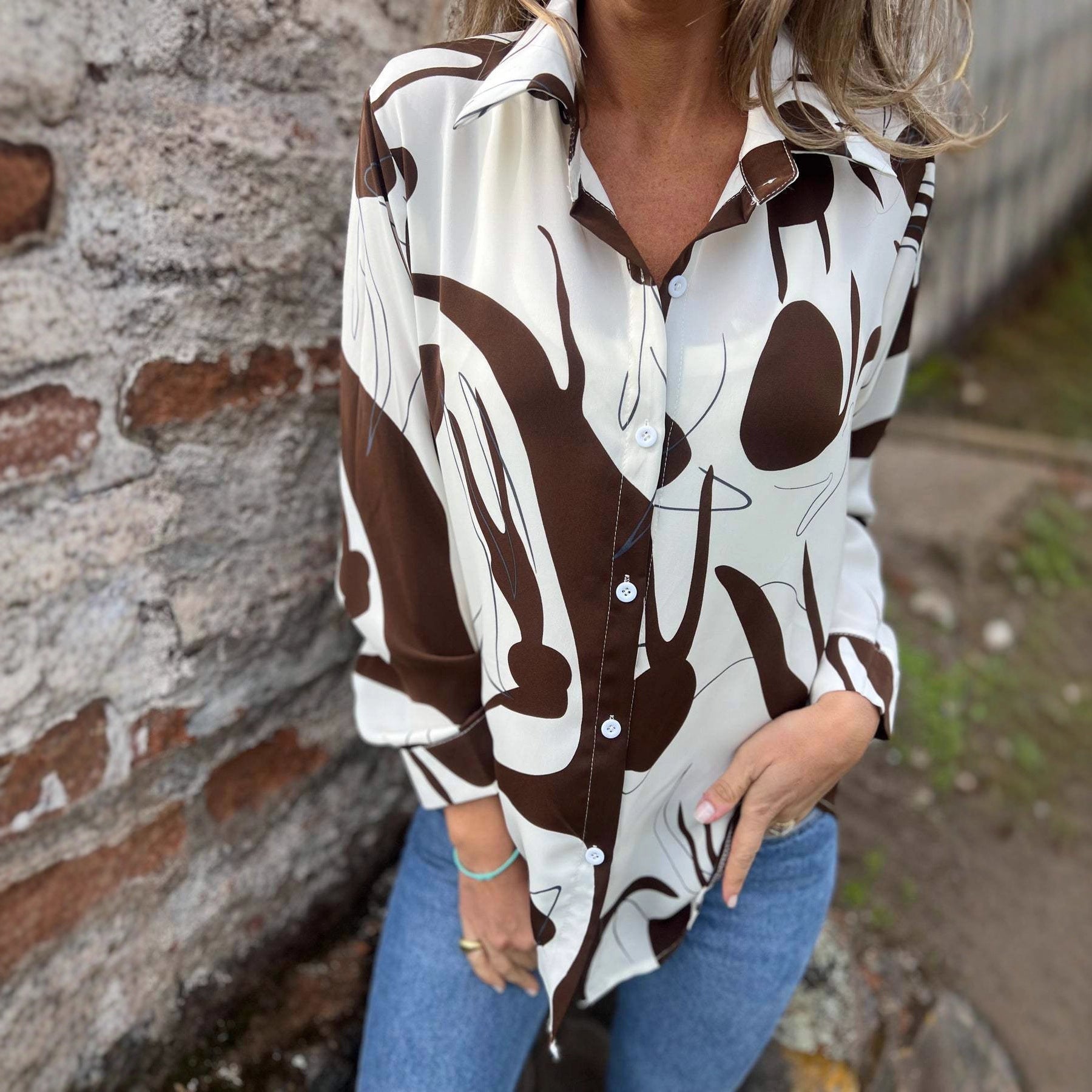 „Alina“ – Bedruckte Casual Bluse