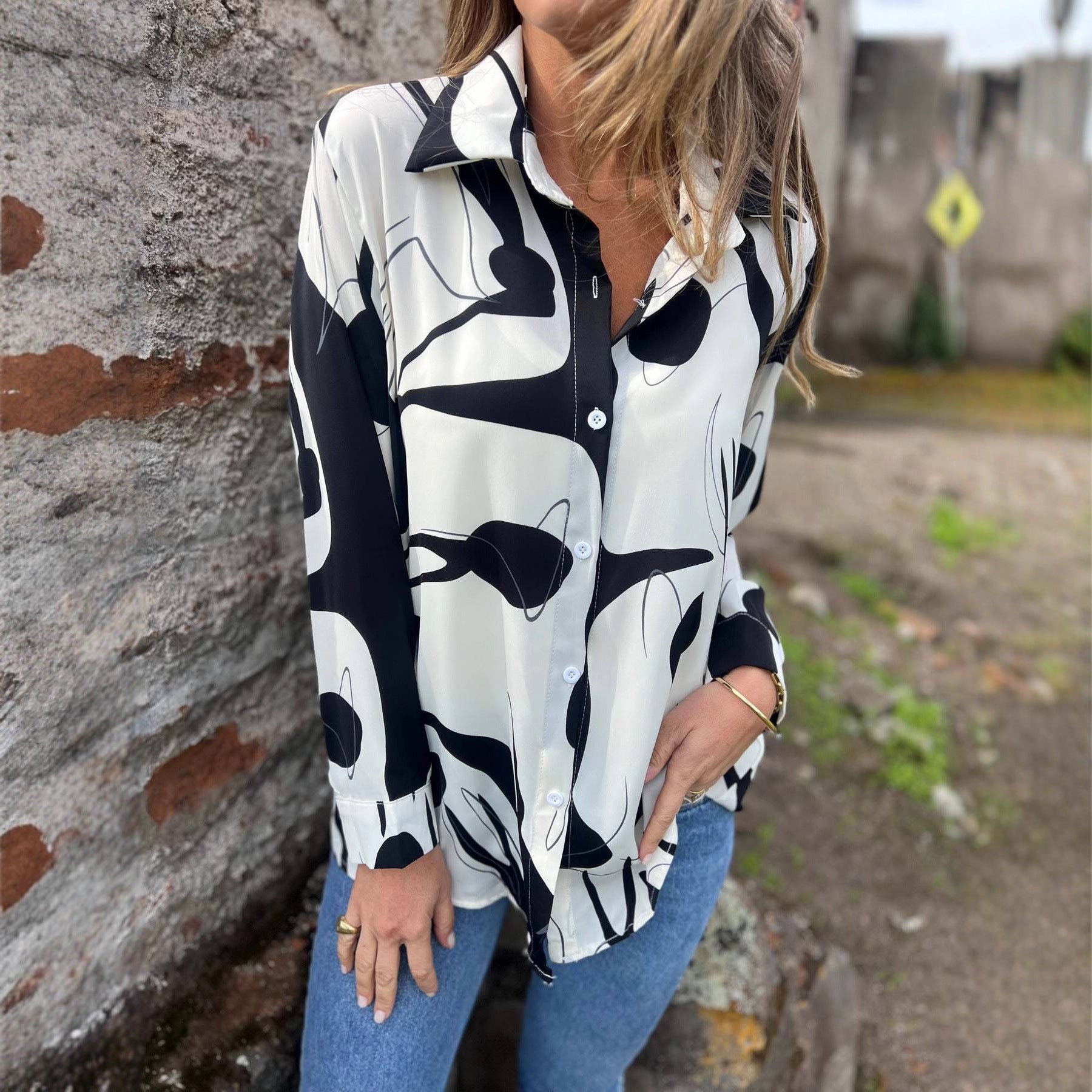 „Alina“ – Bedruckte Casual Bluse