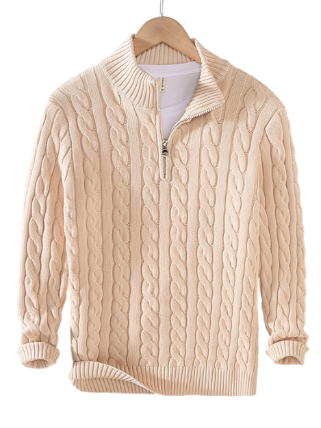 Herren Strick-Sweater Coat mit Halb-Zipper