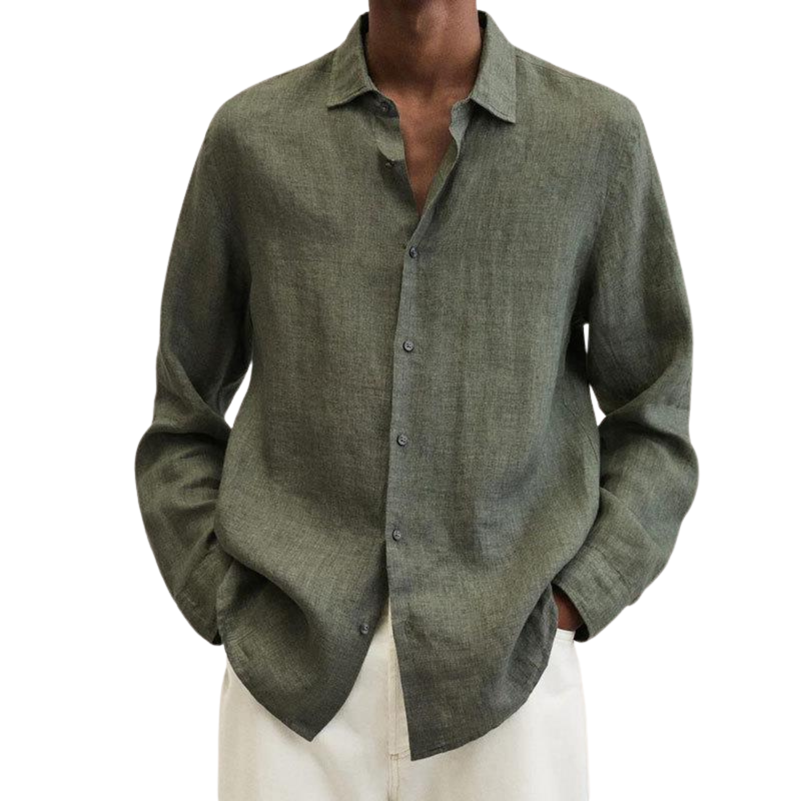 Herren Langarm-Lapel-Shirt