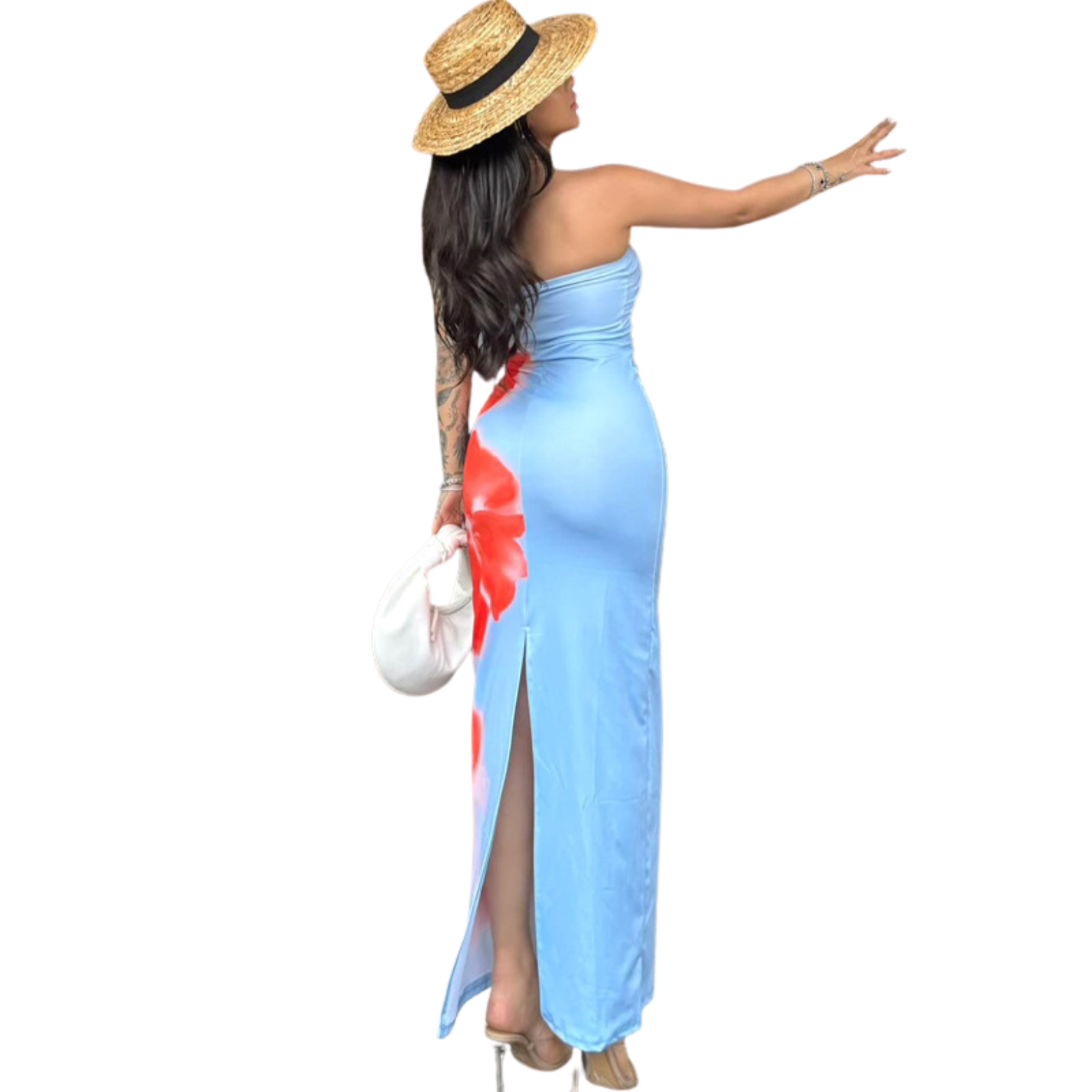 Mira“ – Tube-Kleid mit Schlitz in Maxi-Länge