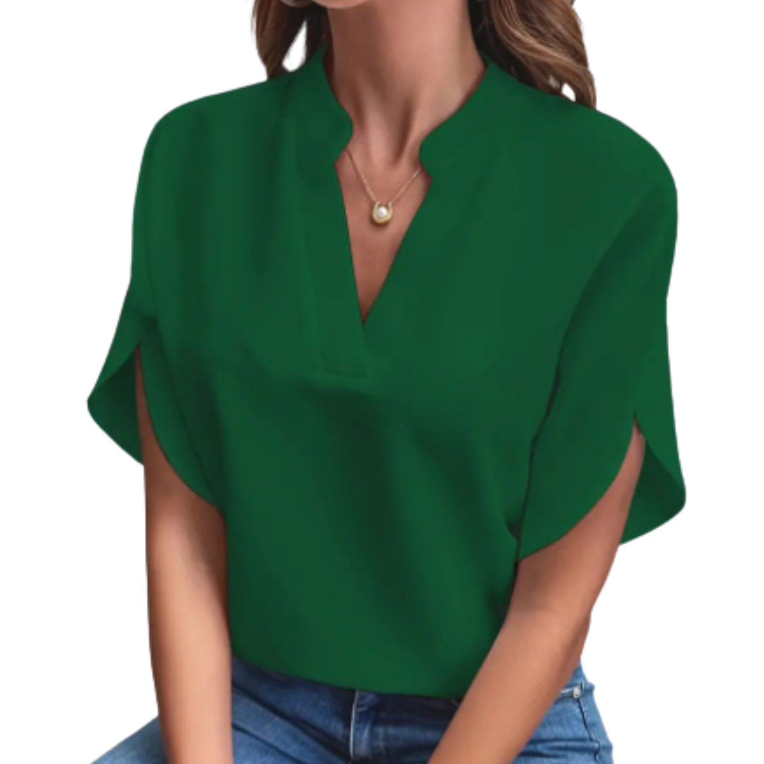 „Elin“ – Chiffon V-Neck Shirt