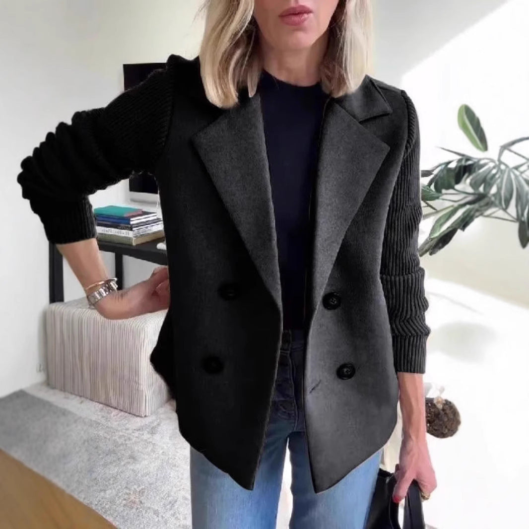 „Marisol“ – Zweireihige Jacke mit Strickärmeln