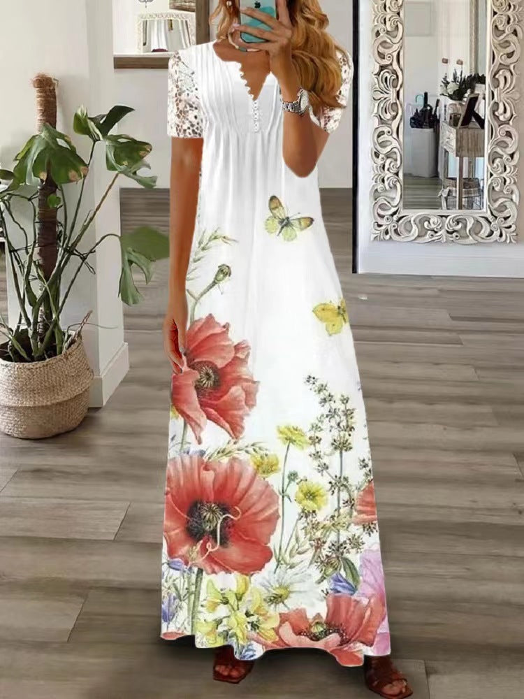 „Sophia“ – Langes Spitzenkleid