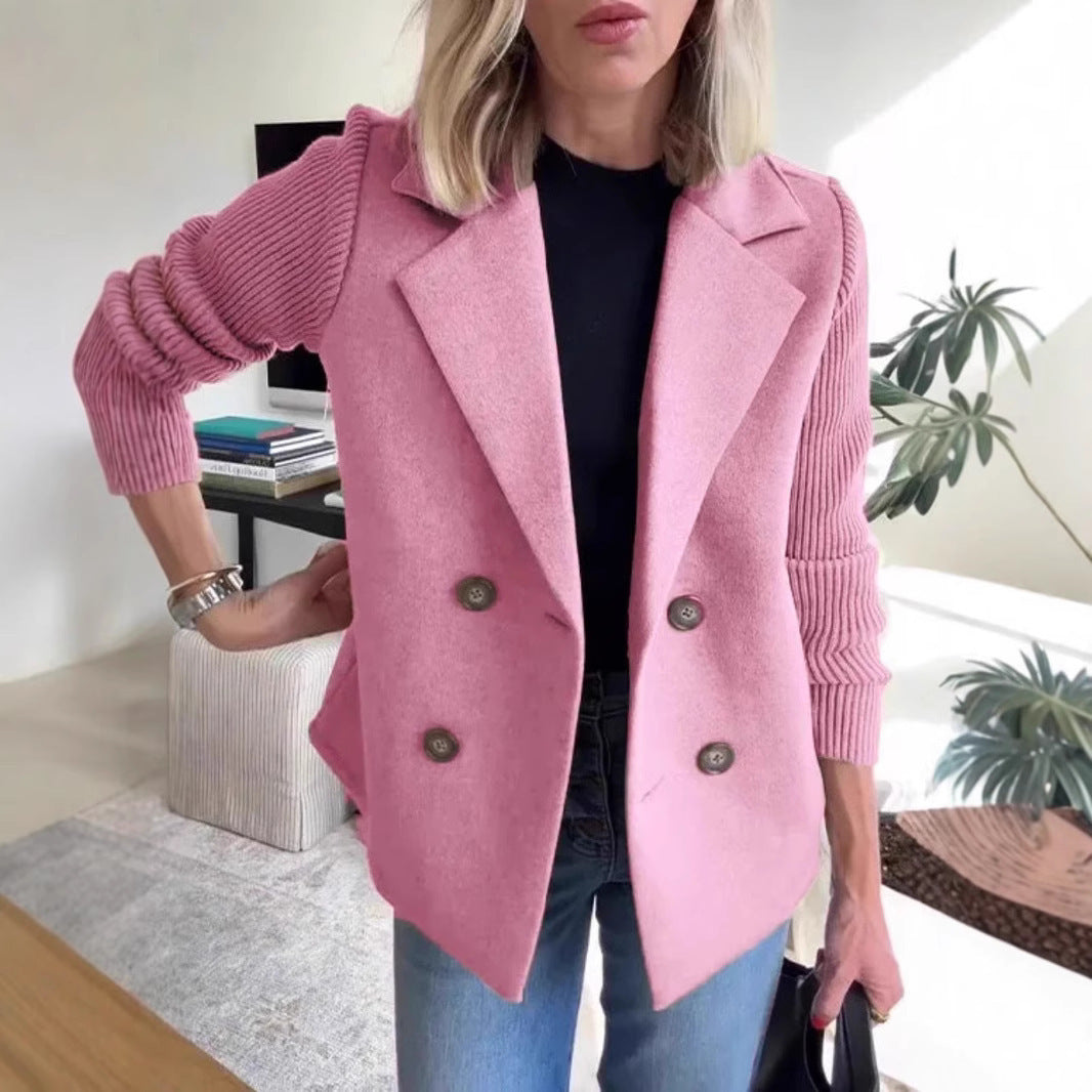„Marisol“ – Zweireihige Jacke mit Strickärmeln
