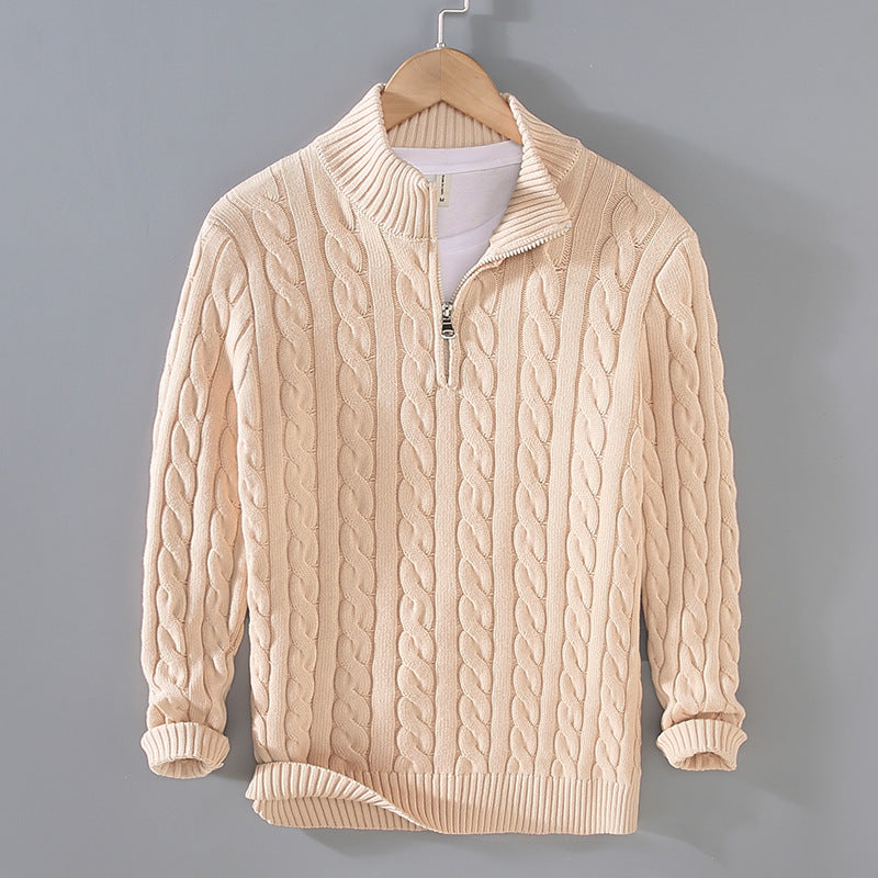 Herren Strick-Sweater Coat mit Halb-Zipper
