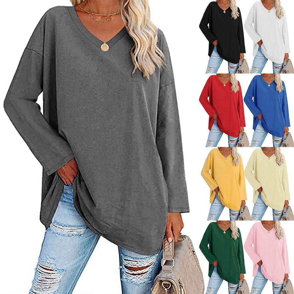 „Aria“ – Lockere V-Ausschnitt Bluse