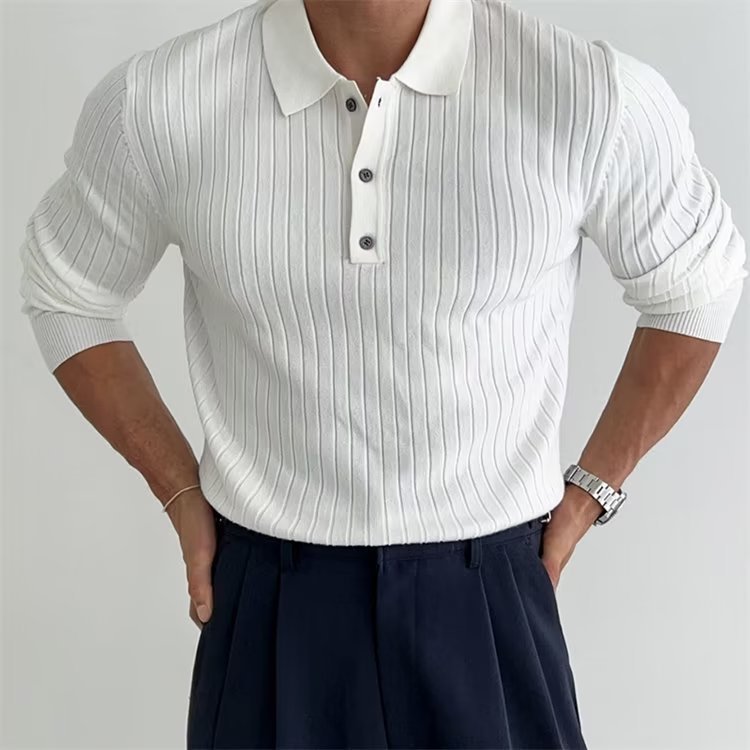 Herren Langarm-Poloshirt