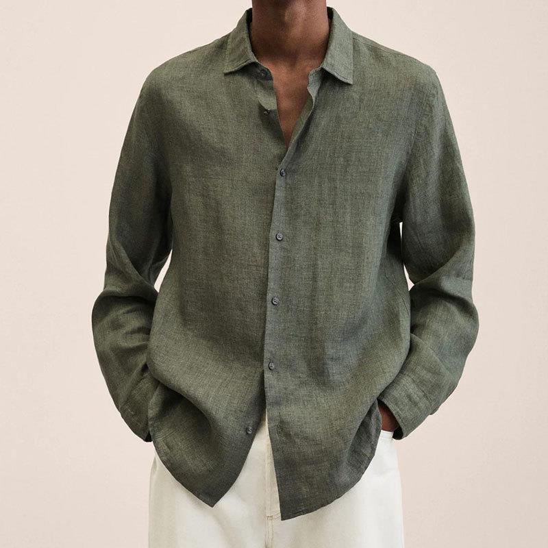 Herren Langarm-Lapel-Shirt