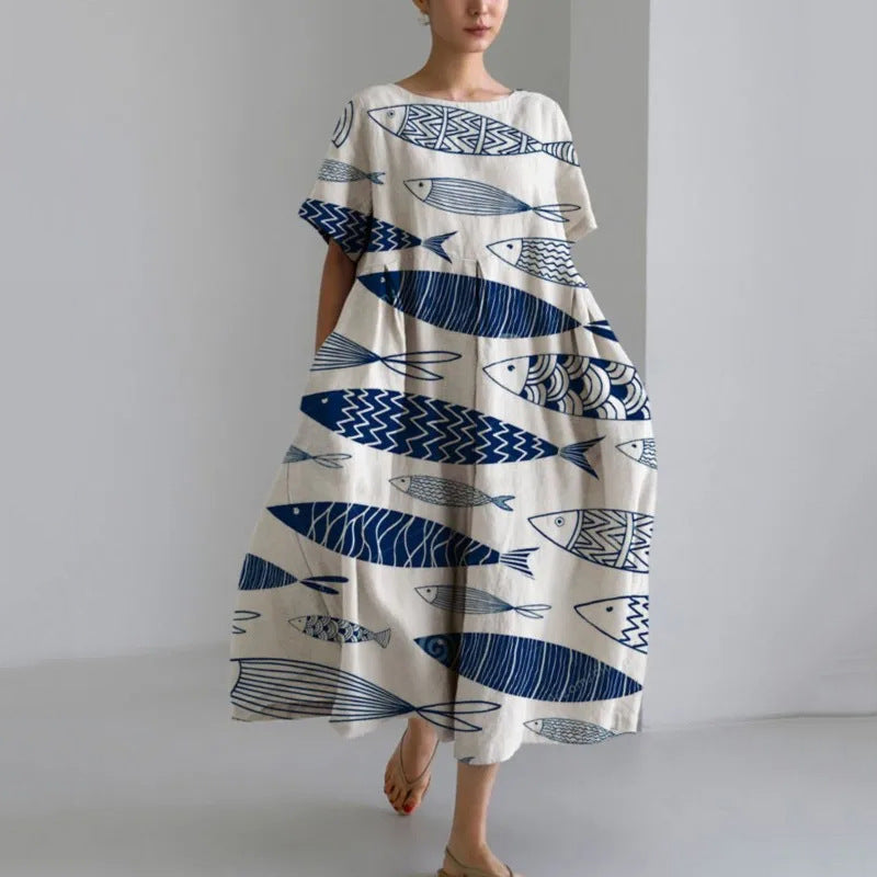 „Mila“ – Lockeres Kurzarm-Sommerkleid