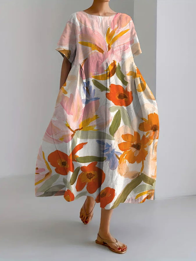 „Mila“ – Lockeres Kurzarm-Sommerkleid