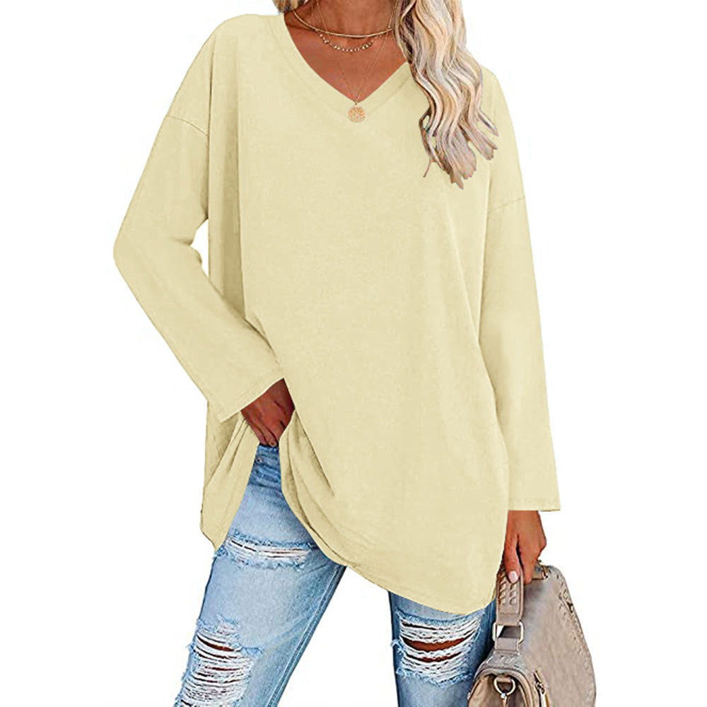 „Aria“ – Lockere V-Ausschnitt Bluse