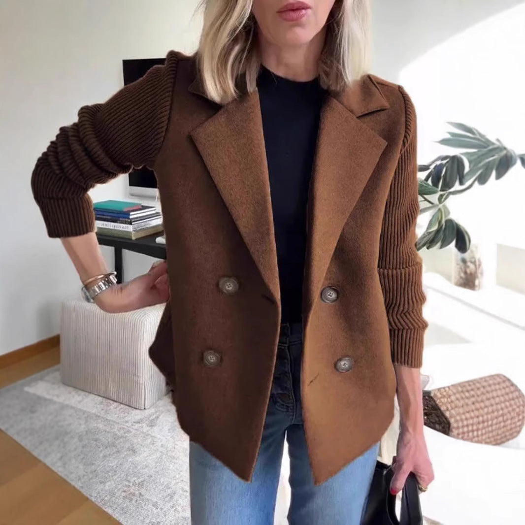 „Marisol“ – Zweireihige Jacke mit Strickärmeln