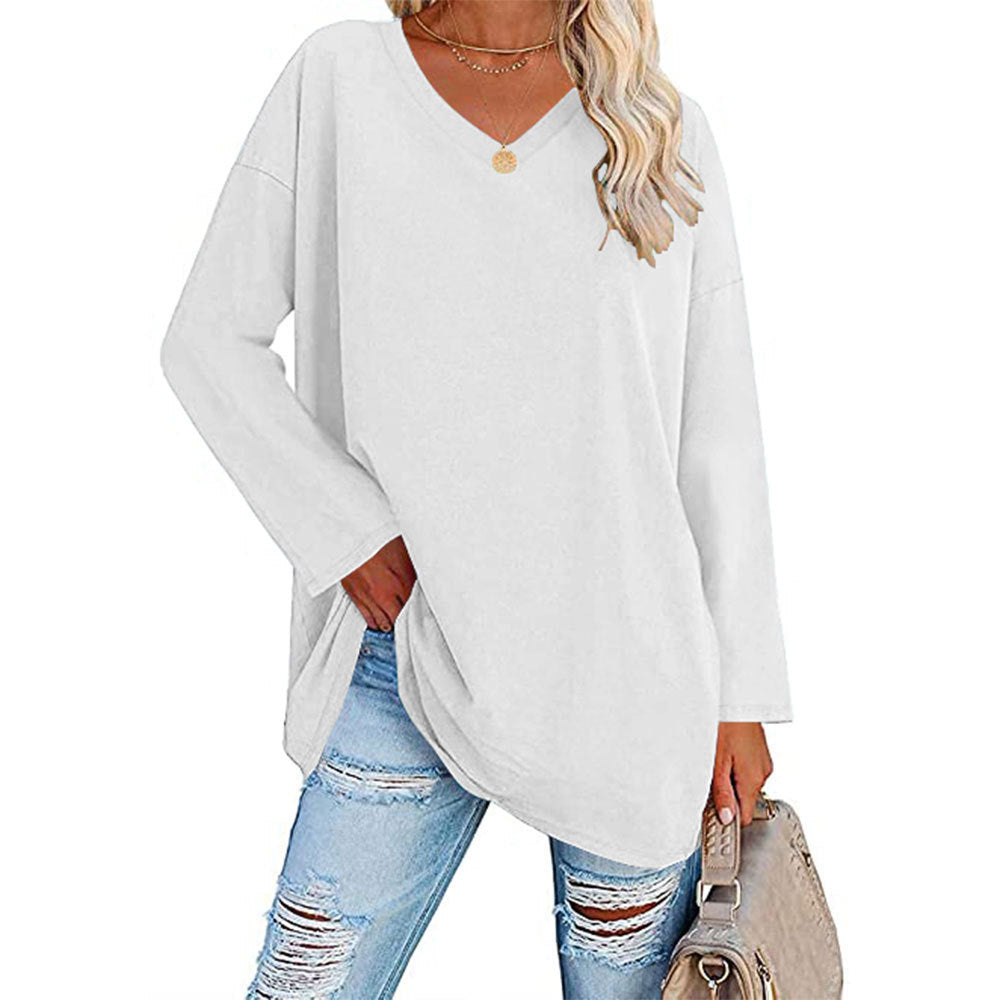 „Aria“ – Lockere V-Ausschnitt Bluse