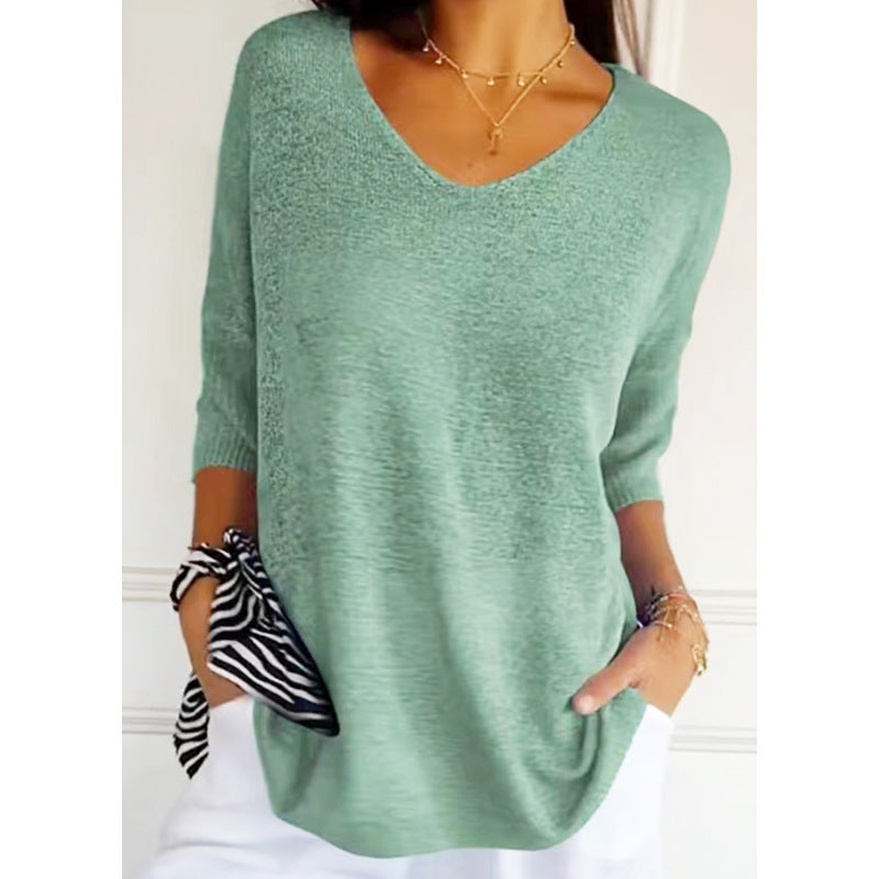 „Selina“ – Strickpullover mit V-Ausschnitt